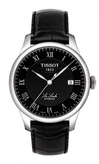 Tissot Le Locle Men's Automatic Black Roman Dial Watch with Black Leather Strap T41142353