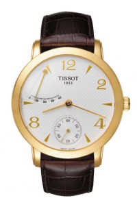 Tissot Sculpture Line Men's Mechanical Arabic Index Silver Dial Watch with Brown Leather Strap T71345934