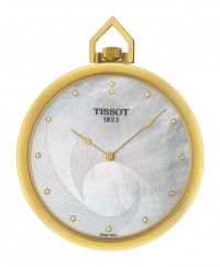 Tissot Lepine Men's Quartz Pocket Watch with White MOP Dial and Chain T82450276