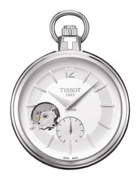 Tissot Pocket 1920 Men's Mechanical Pocket Watch with Silver Dial and Black Leather Case T8544051903701