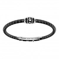Zancan Silver Leather Bracelet TSB006-08
