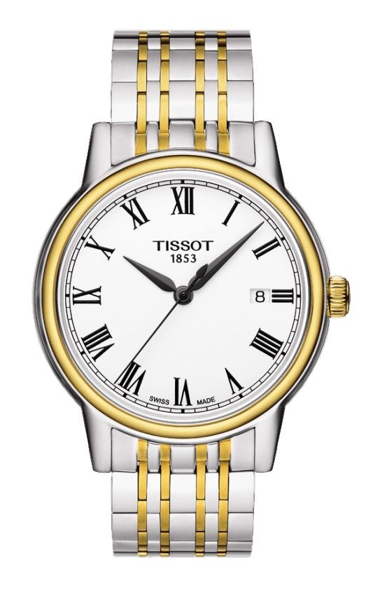 Tissot T Classic Carson White Dial Black Leather Strap Watch